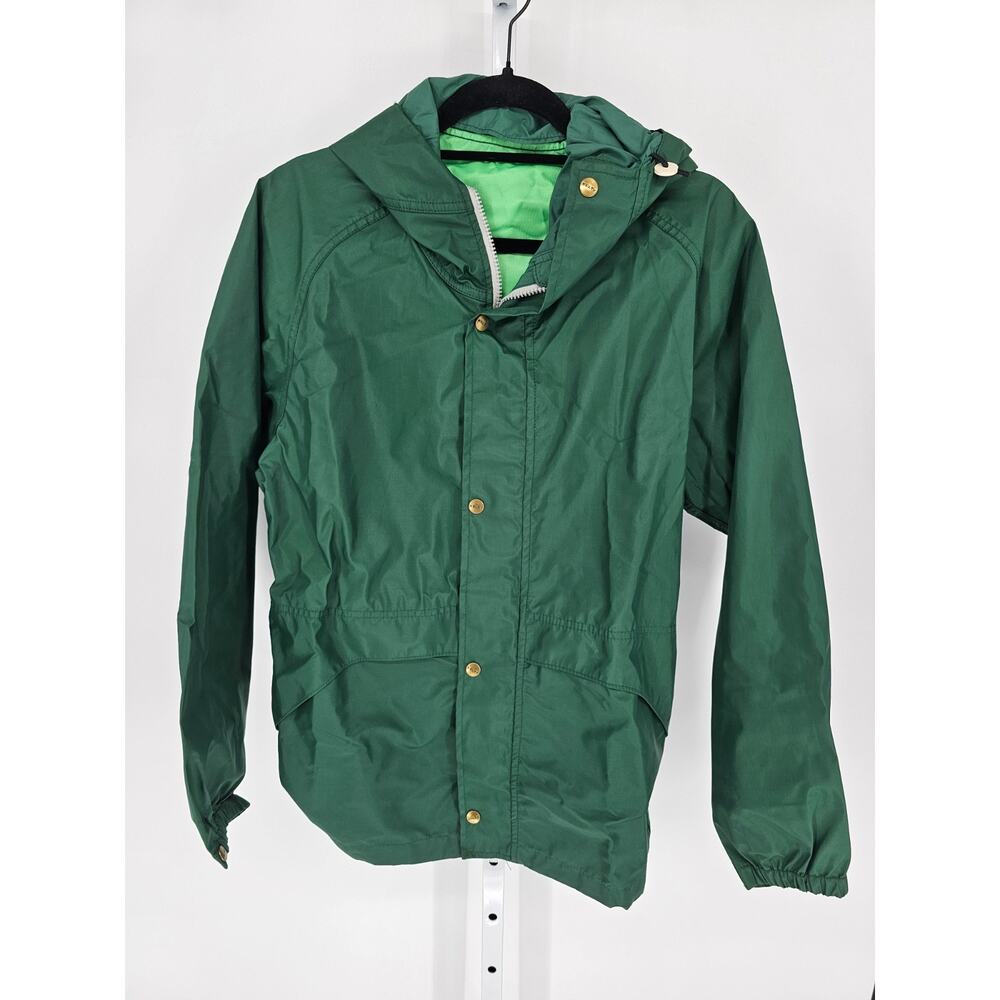Vintage Kelty Mens Sz M Zip Up Rain Jacket Nylon Forest Green Hooded